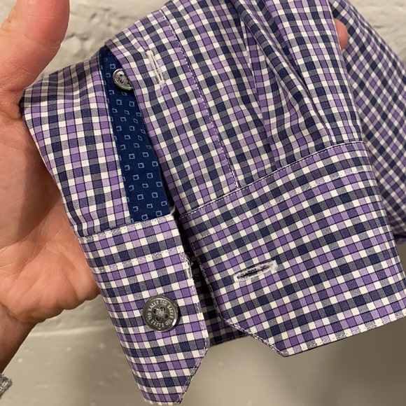 Ted baker purple and black plaid button down - Picture 3 of 6